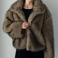 2wayカラーフェイクファーショートコート