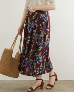 ROPE PICNIC 麻レーヨンボタニカルプリントスカートのサムネイル