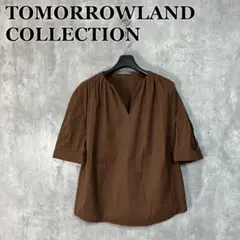 TOMORROWLAND ストレッチブロード パフスリーブスキッパーブラウス