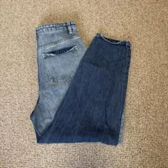 パッチワークデニムパンツ ハイウエスト