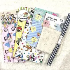 ディズニーキャラクター クレヨンしんちゃん　レース　カットクロス生地7枚セット
