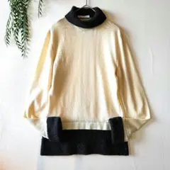 ❄週末限定 ナルシソ・ロドリゲス『Ｌ』カシミヤ ウール タートルネック切替ニット