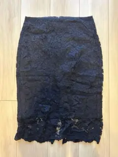 【美品】GU レースタイトスカート　ネイビーMサイズ