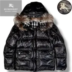 極美品 バーバリーブラックレーベル 6way ホースロゴ ダウンジャケット 黒L