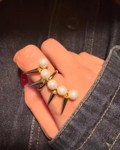 スパイクパールリング｜ハンドメイド mame｜