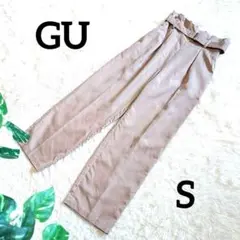 ジーユー ベルト付きスラックス センタープレスパンツ 通勤オフィス 小さいサイズ