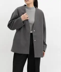冬 ノーカラージャケット