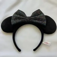 ディズニーリゾート　ミニー　耳リボン　カチューシャ　ブラック