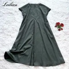 大きいサイズ★レリアン センタータック ストレッチワンピース ゆったり 13＋