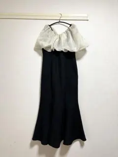 Leja 2WAY オフショルダーパフスリーブバリエマーメイドワンピース　M