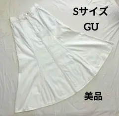 GU　デニム　マーメイドスカート　Sサイズ　オフホワイト　白　ロング　美品のサムネイル
