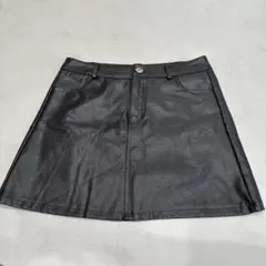 GRL フェイクレザー ミニスカート ブラック