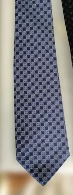 CELINE ネイビー 幾何学模様 ネクタイ