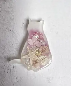 【再販△】レジン　ヘアゴム 白猫ちゃんとラメ黒猫ちゃん　ひまわり◡̈♥︎オレンジ 再販△】レジン ヘアゴム 白猫ちゃんとラメ黒猫ちゃん ひまわり◡̈
