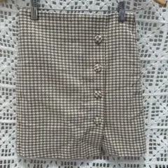ブラウンチェック タイトスカート
