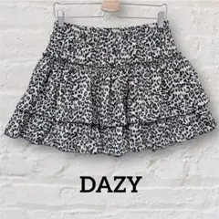 デイジー DAZY レオパード ティアードミニスカート XL ヒョウ柄 フリル
