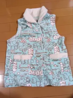 他⑪すみっコぐらしキャラクター柄フリースベスト水色 Lサイズ冷房対策