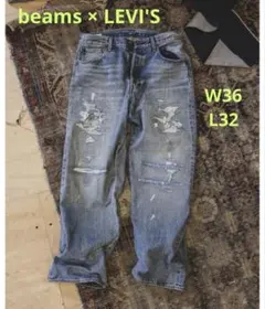 BEAMS LEVI'S 501 Loose Crash&Repa w33 - メルカリ