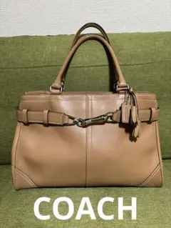 COACH コーチ　トートバック　ハンドバッグ　キャメル　卒業式　入学式