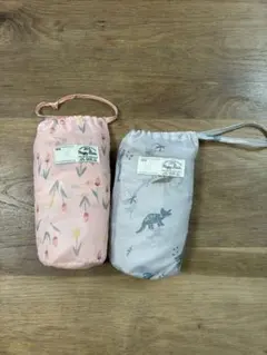 レインコート　キッズ　90〜120サイズ　2点　セット　ピンク　グレー　花　恐竜
