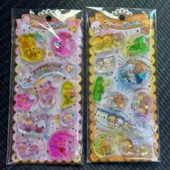 キラキラウォーターインシール　なっとうちゃん フワフワらびちゃん　2種類セット