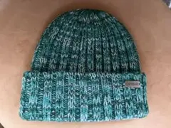 アンパサンド　新品　ベビー　プレート付きニット帽　ミックスグリーン　48〜50㎝