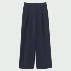 プラステ　PLST ウールブレンドウォームリザーブワイドパンツ ネイビー　S