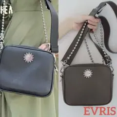 EVRIS ボールチェーンミニショルダーバッグ ブラウン