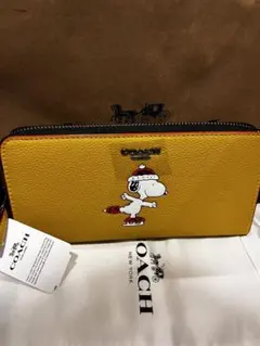 COACH スヌーピー 長財布 イエロー