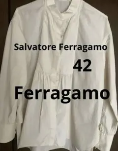 Salvatore Ferragamo ホワイト長袖シャツ
