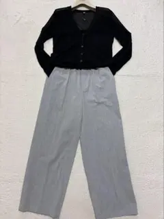 新品未使用 UNIQLO パンツセットアップ ブラック✖️ライトグレー Mサイズ