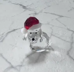 Swarovski スワロフスキー 犬とサンタハット　クリスタル 置物