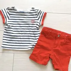 jacadi ジャカディ 半袖Tシャツ ズボン 上下セット 男の子 ボーダーのサムネイル