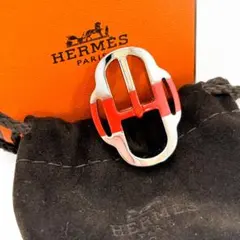 ♡新品未使用♡ HERMES エルメス スカーフリング シルバー オレンジ