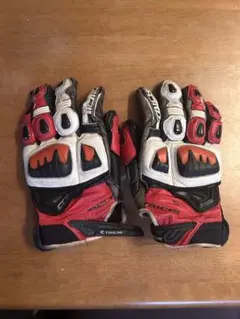 TAICHI バイクグローブ レッド/ホワイトとブラックのセット
