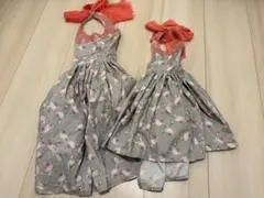 フラミンゴ柄 エプロン 2点セット 100〜110 80〜90 marlmarl