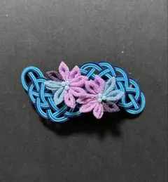 ハンドメイド つまみ細工 お花の髪飾り 水引
