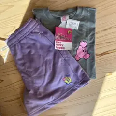 カービィ 30周年 Tシャツとショートパンツセット　グレーxパープル　サイズL