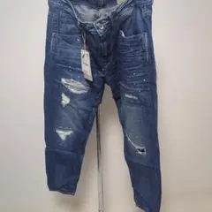 ZARA ダメージ加工キャロットフィットデニムパンツ 38 S-M ジーンズのサムネイル