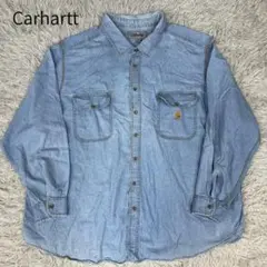 《良品》カーハート デニムシャツ メンズ ライトブルー 2XL