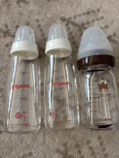 ガラス製哺乳瓶3本セット