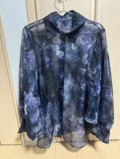 HARE アートフラワーシアーシャツ ブルー freeサイズのサムネイル