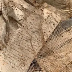 ジャンクジャーナル素材☆錆染☆素材不明変わりレース