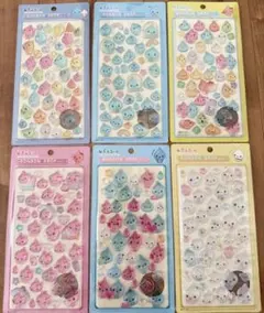 ぷっくりシール　立体シール　3Dシール　しずくちゃん　6枚セット