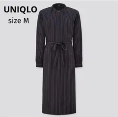 ◆ UNIQLO ユニクロ レーヨン ストライプシャツ ワンピース （長袖）