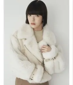 【MURUA】ボアスリーブフェイクムートン(アイボリー、Free)