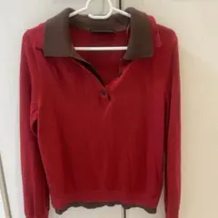ZARA レッド ブラウン ポロシャツ S
