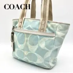 COACH コーチ F10805 シグネチャー トートバッグ アクアブルーy2k