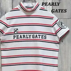 パーリーゲイツ　PEARLY GATES モックネック　半袖　ボーダー　０