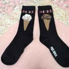 【早い者勝ち/新品未使用】ピンクハウス　ソフトクリーム柄ソックスのサムネイル